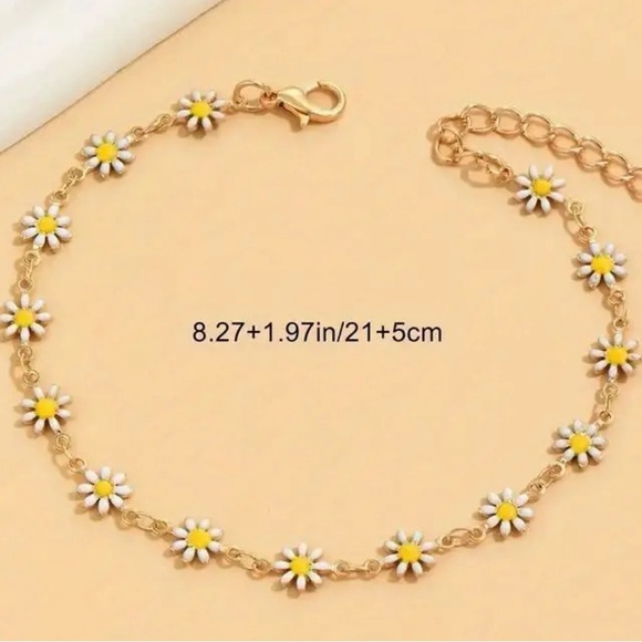 🛍️NIP 14k gold-plated daisy anklet - Picture 3 of 3